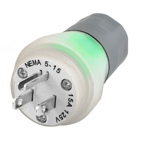 Hubbell Wiring Device-Kellems PLUG, WATERTIGHT 5-15P, 15A 125V, CLEAR, WIRING CONDITION HBL14W47AWC